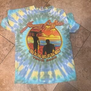 Vibrant Tie-Dye Tour Tee - Blue and Green